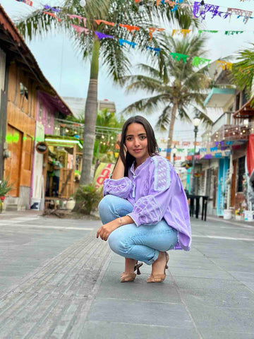 blouse odlia puffed arms