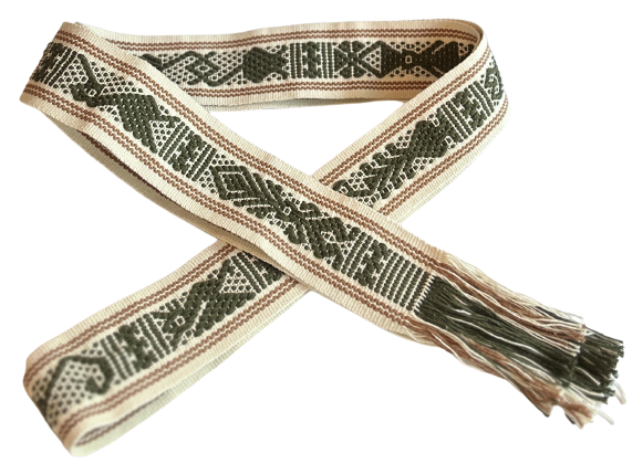 belt santo tomas green olile and beige
