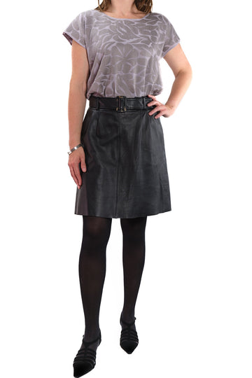 Adelina blouse grey with grey embroidery