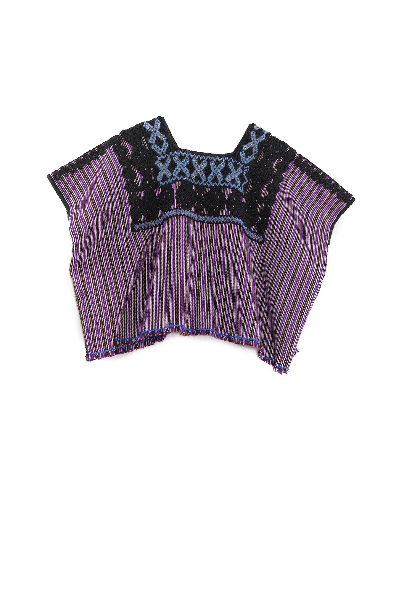 Chenalho Blouse striped with black brocade embossed garment