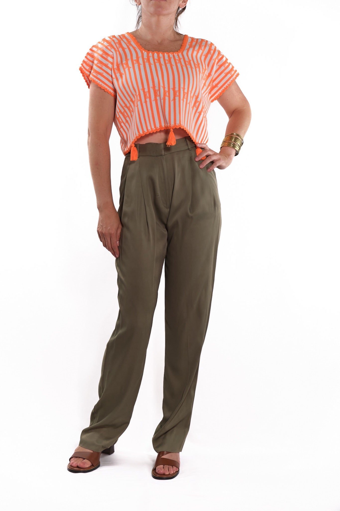 Huipil Crop Top San Juan orange