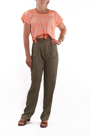 Huipil Crop Top San Juan orange