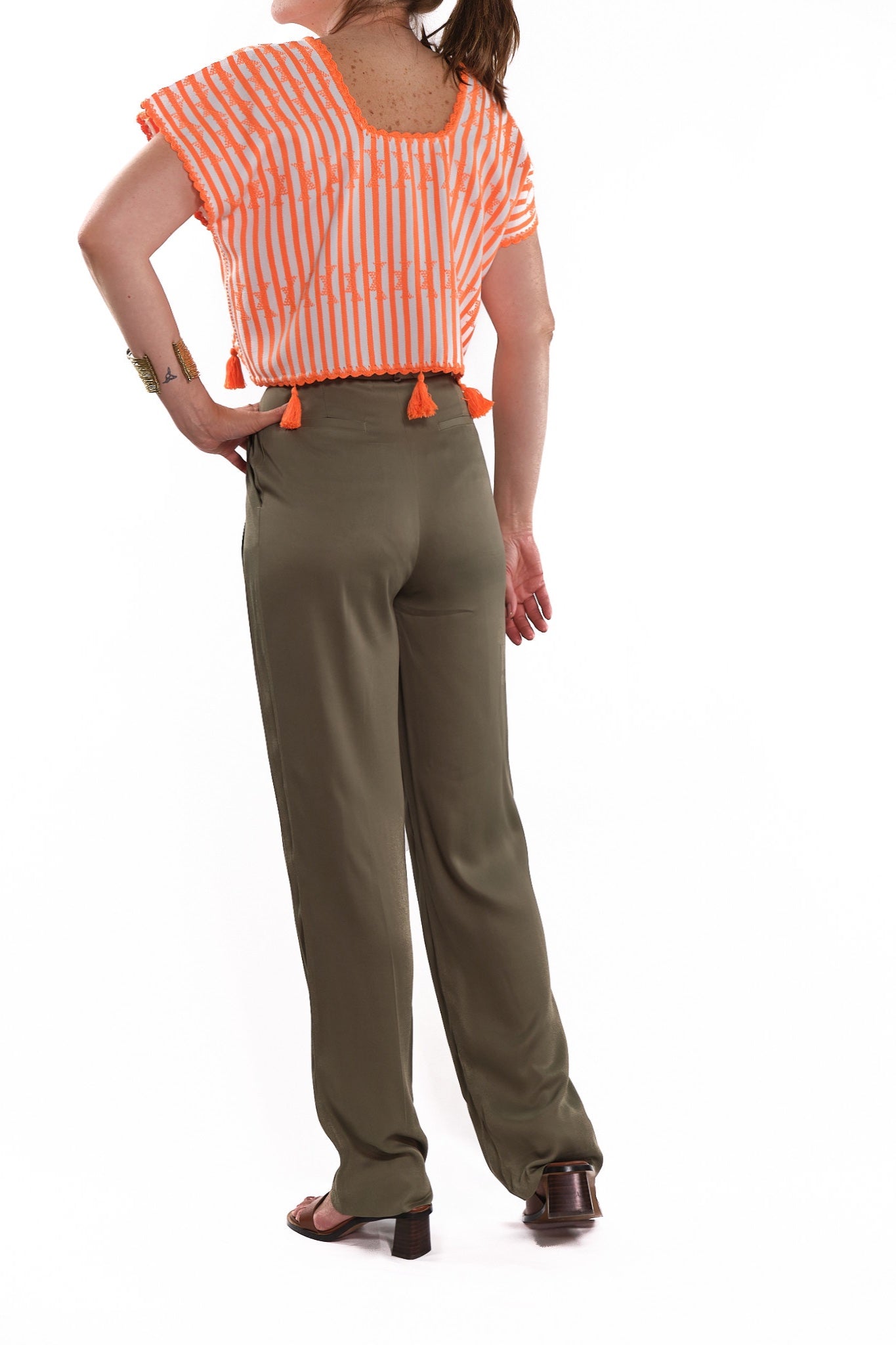 Huipil Crop Top San Juan orange
