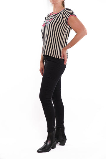 Maria Striped Blouse black and white