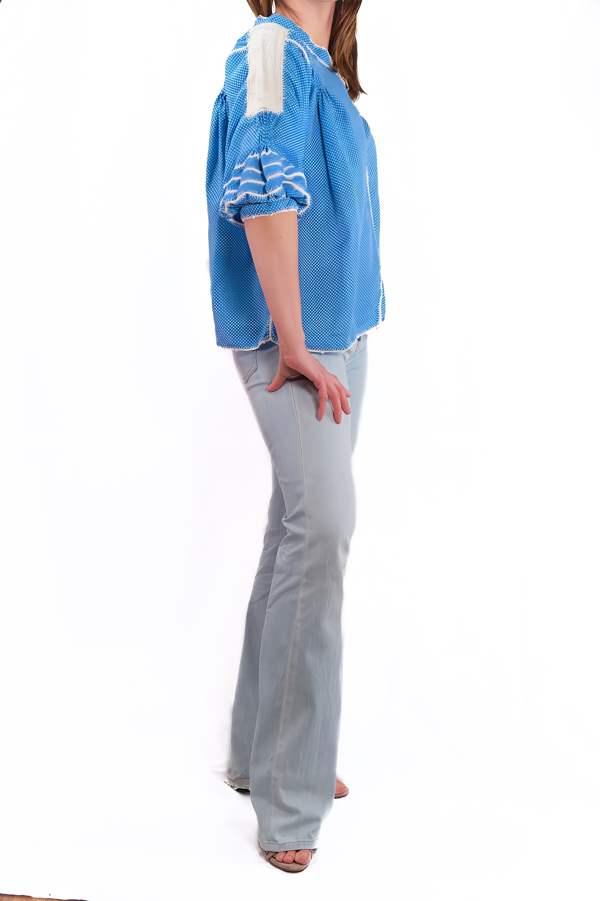 Odilia Blouse blue with dots side