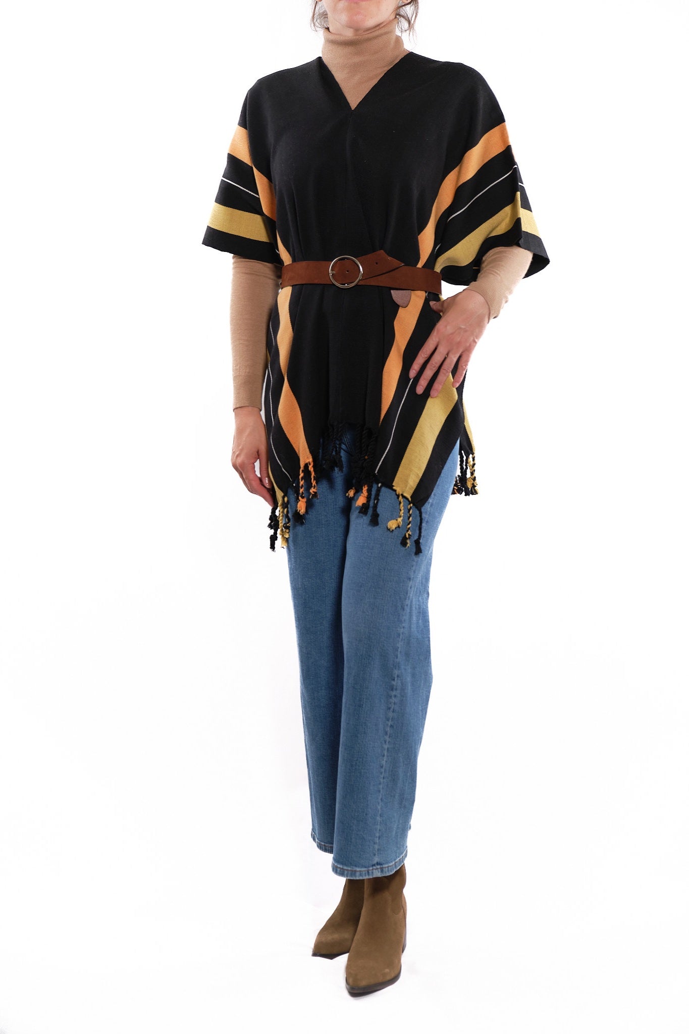 Maria Stripped Cape black