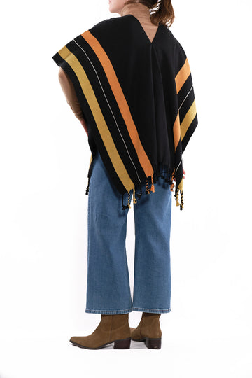 Maria Stripped Cape black back
