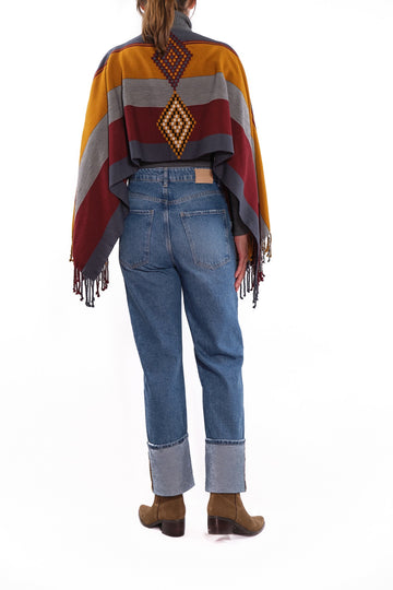 Maria Stripped Cape warm colors