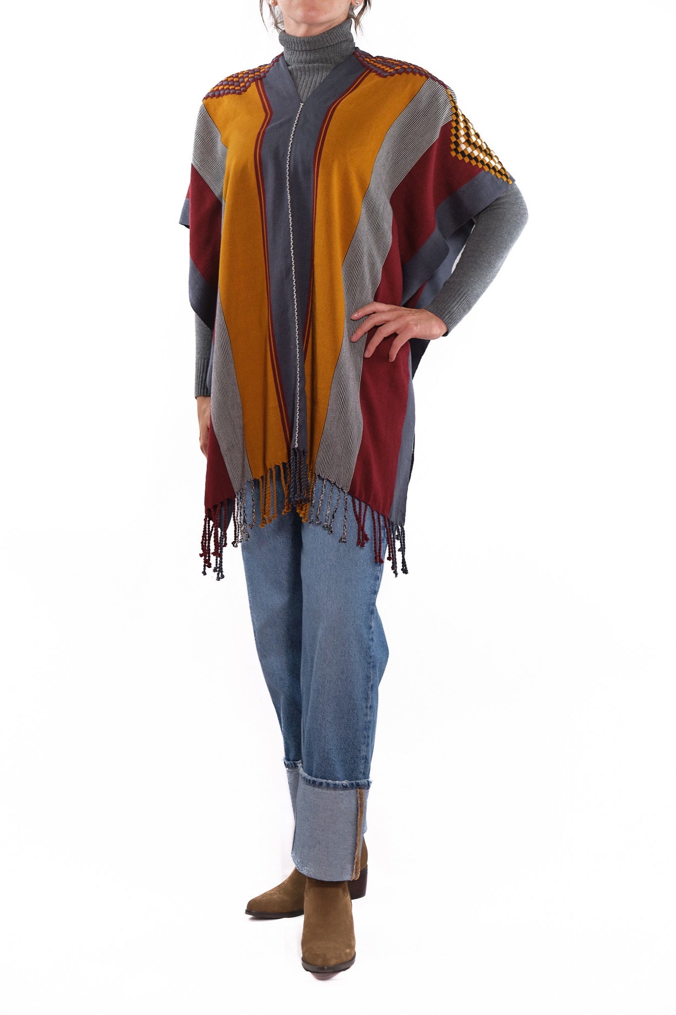 Maria Stripped Cape warm colors