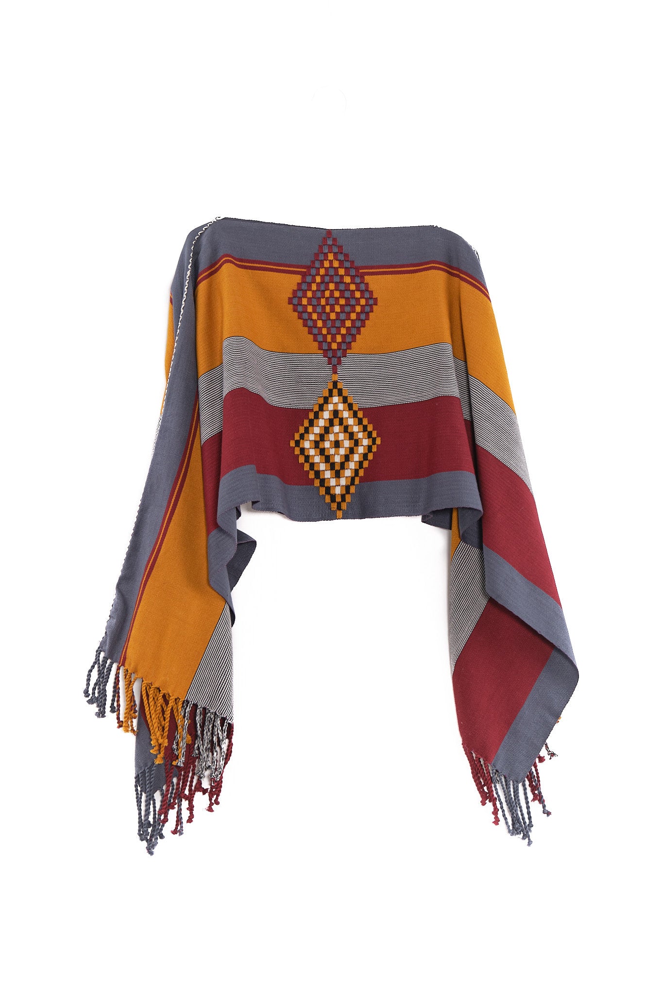 Maria Stripped Cape warm colors garment