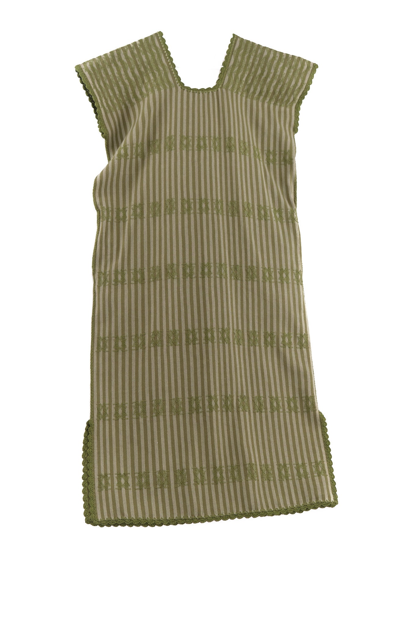 Huipil Dress San Juan green striped GARMENT