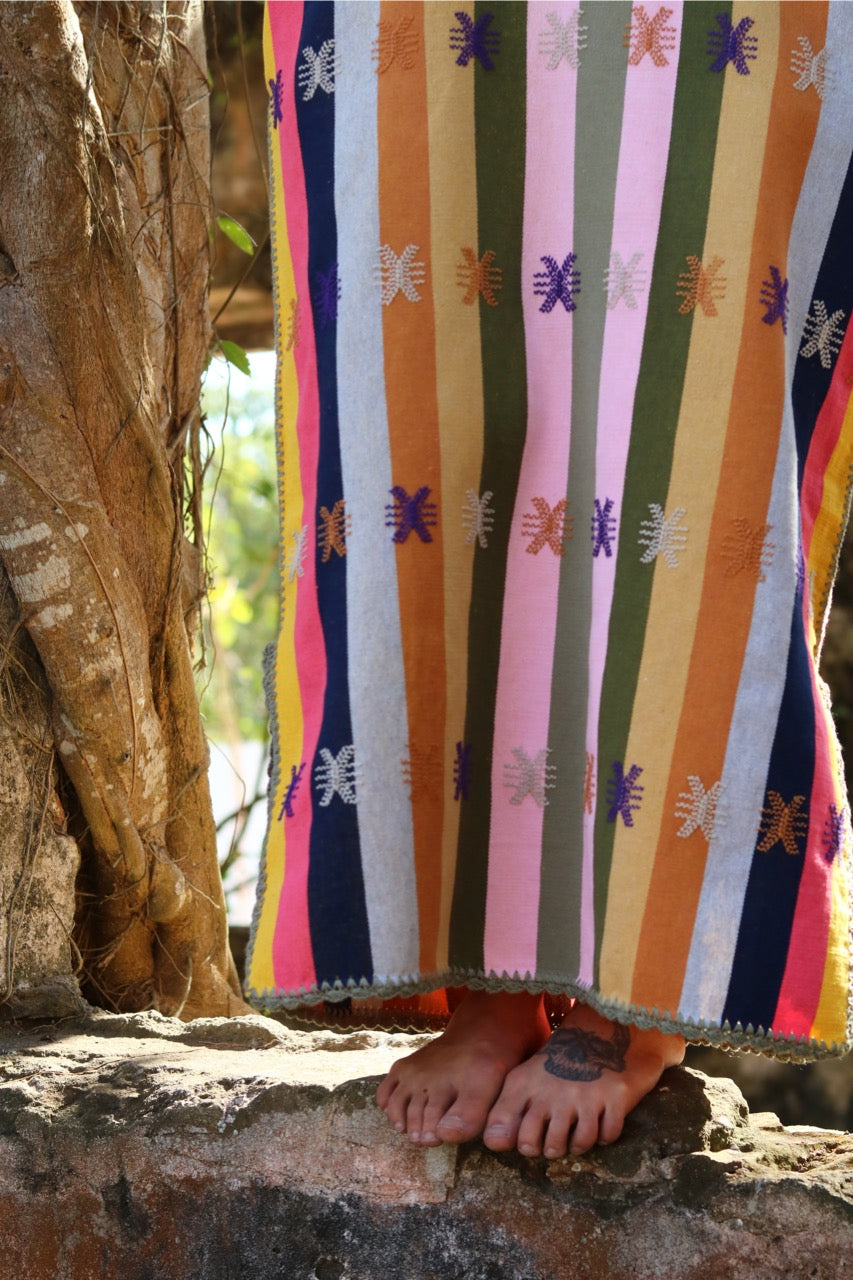 pattern huipil dress striped