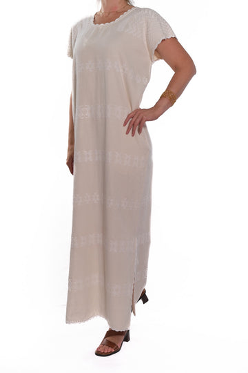 Huipil Dress San Juan white ecru