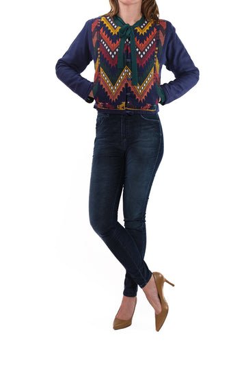 Arcoiris Torera Jacket blue autumn embroidery