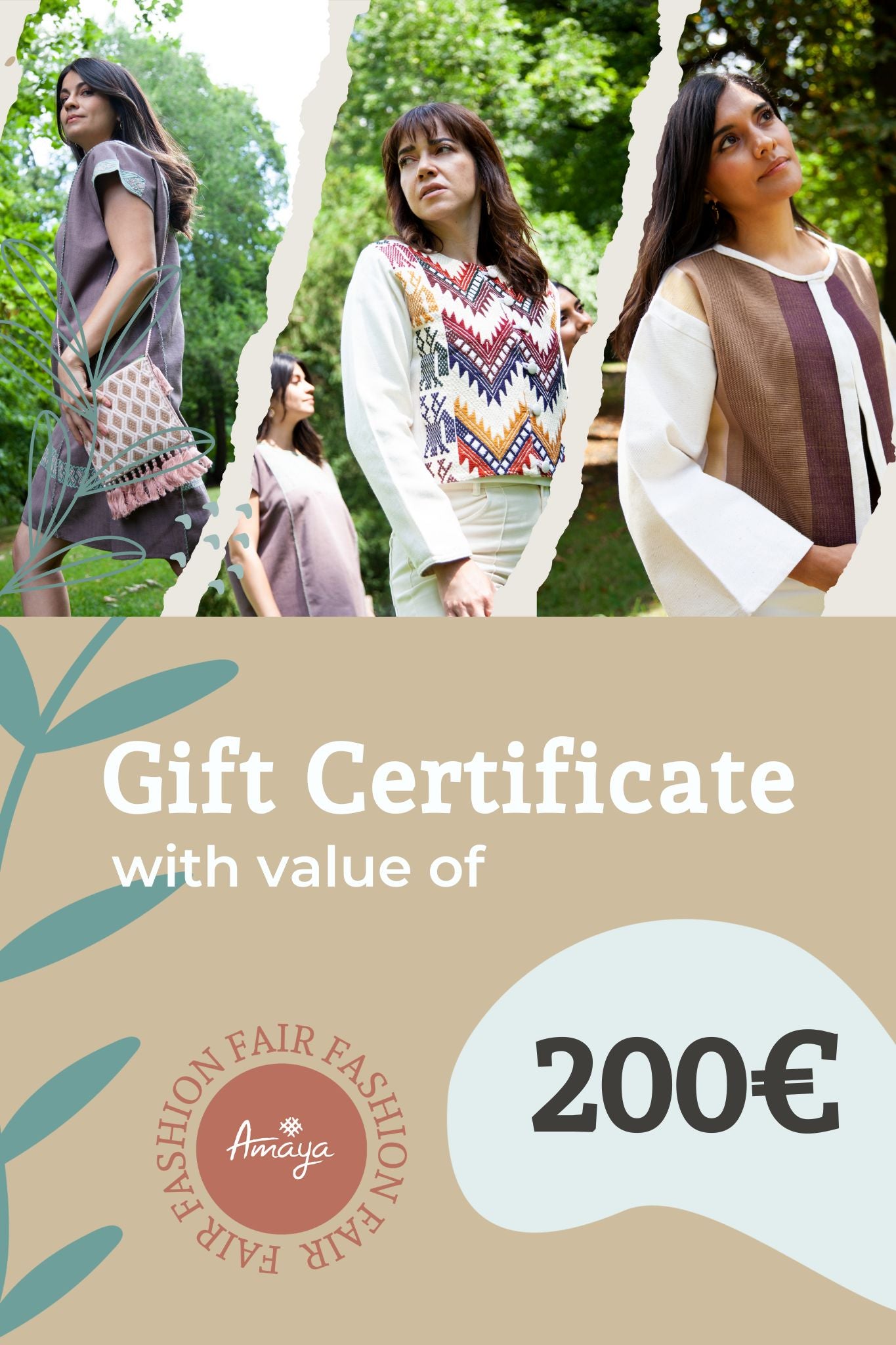 Amaya Clothing 200 Euro Gift Certificate