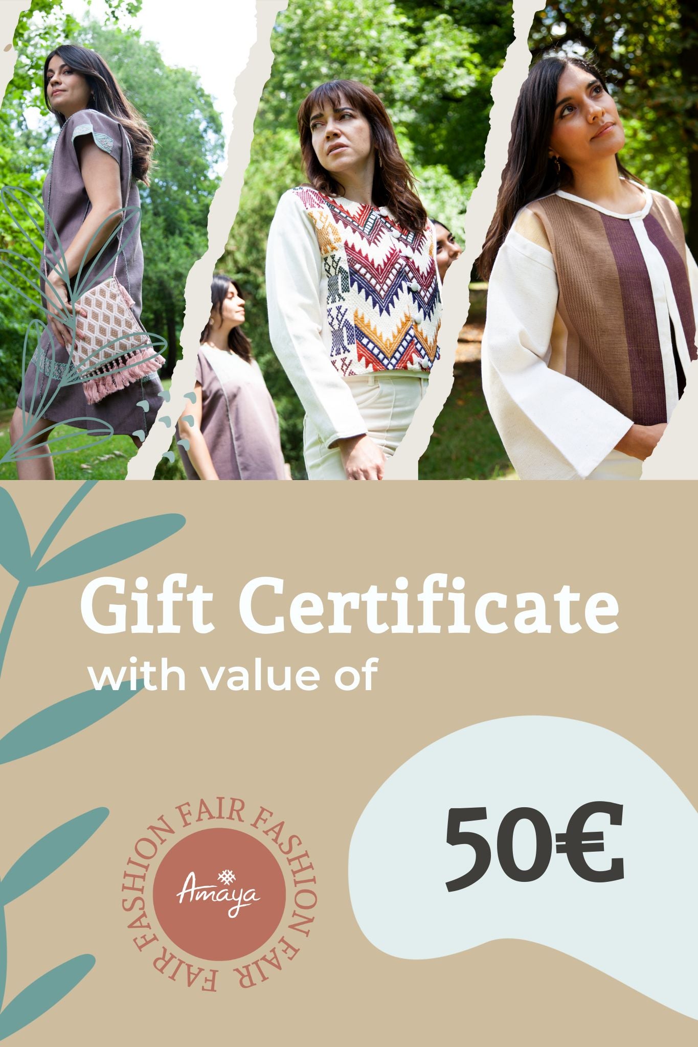 Amaya Clothing 50 Euro Gift Certificate