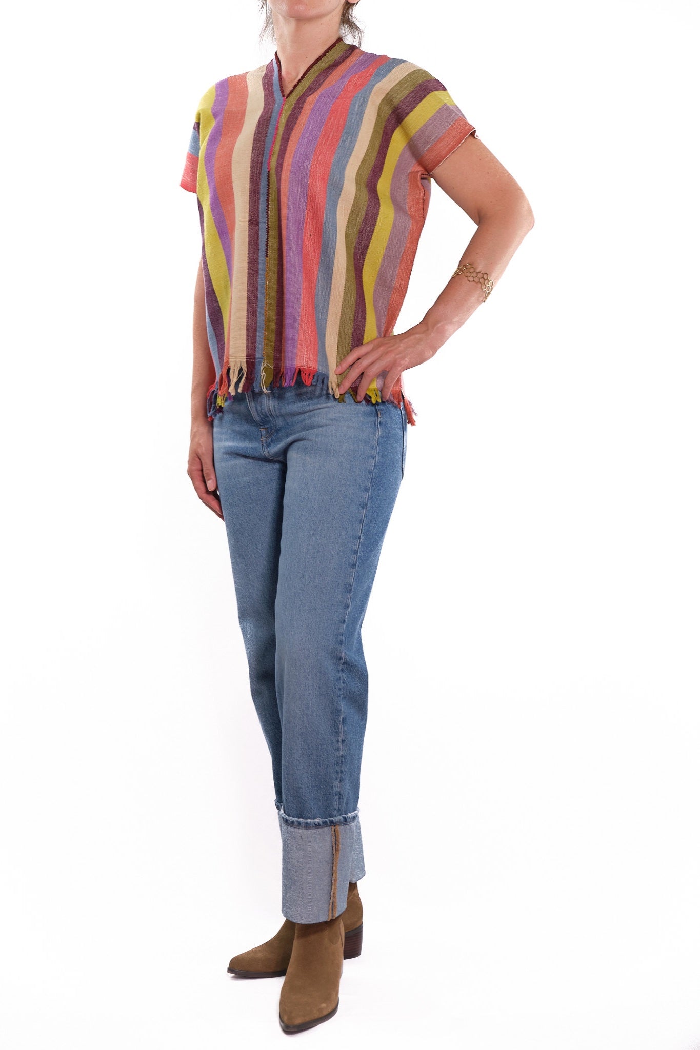 Ofelia Stripped Blouse multicolor with V neck
