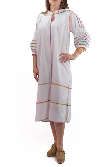 Odilia Dress white with multicolor embroidery