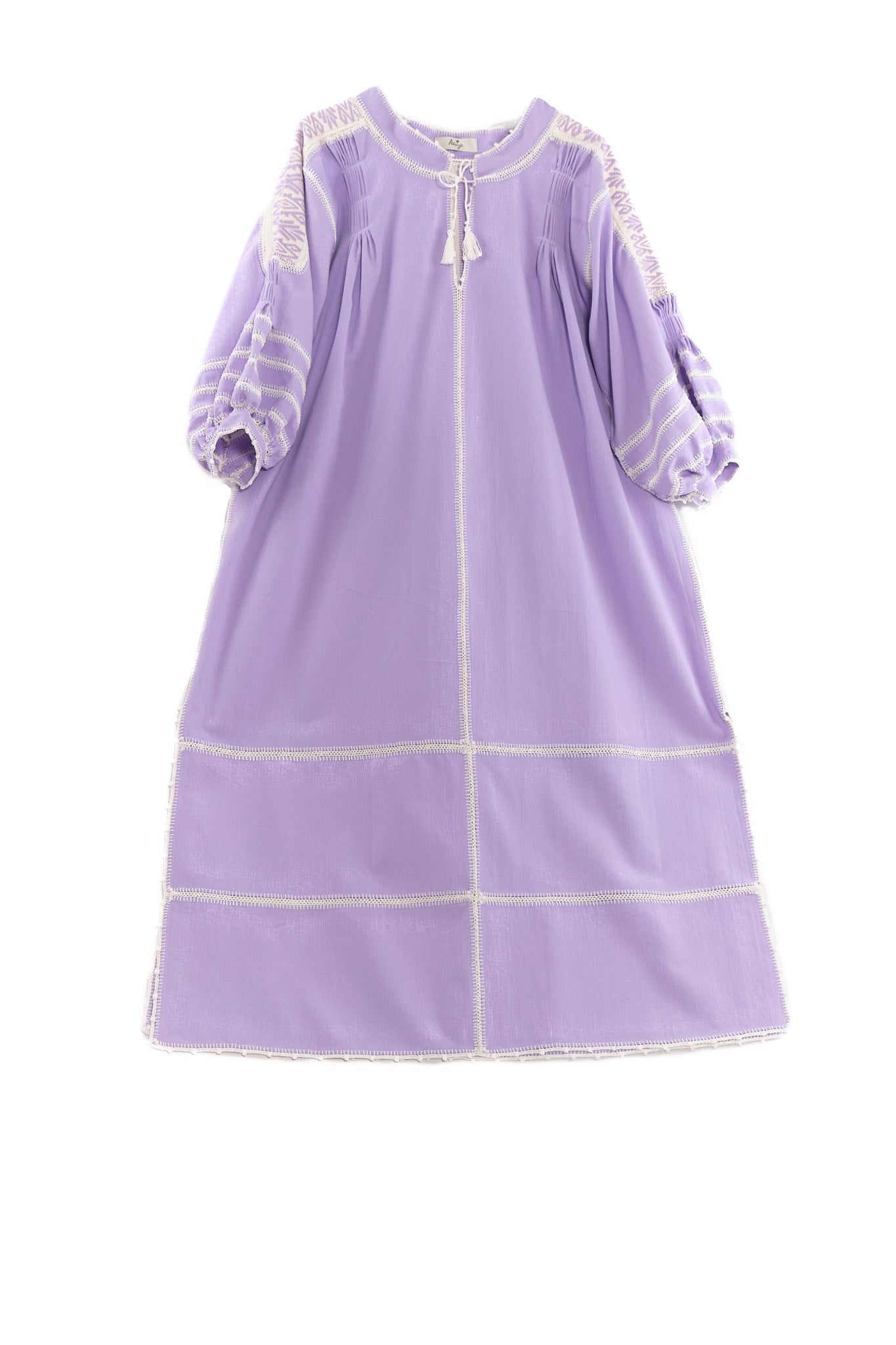 Odilia Dress lilac with white embroidery garment